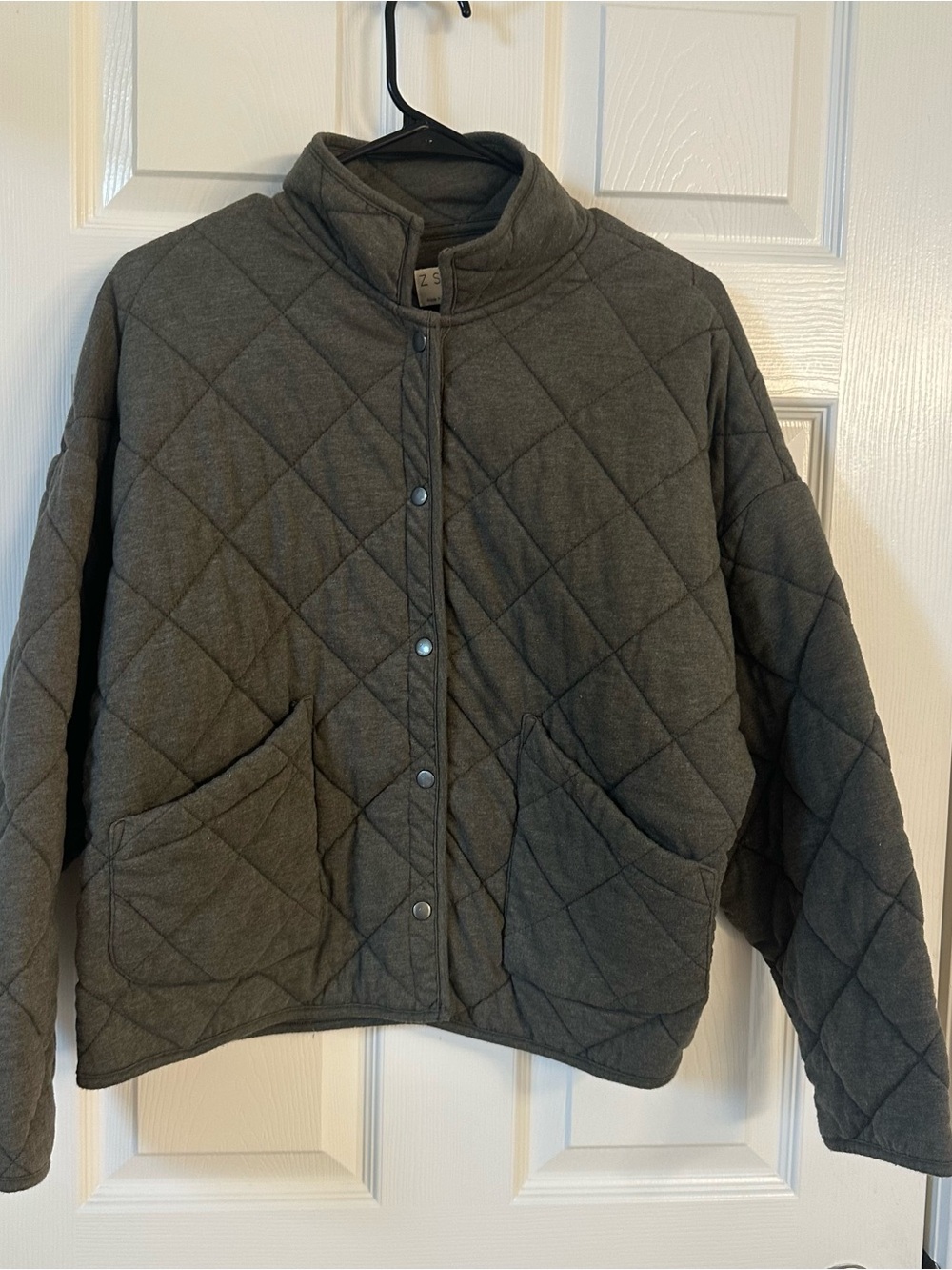 Z Supply Olive Gray Quilted Jacket